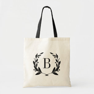 Wreath Monogram Tote Bag