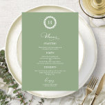 Wreath Monogram Wedding Menu Cards Green Sage<br><div class="desc">A simple chic calligraphy wedding menu card. I do offer a free customisation service,  if you have any questions or special requests,  please feel free to contact me.</div>