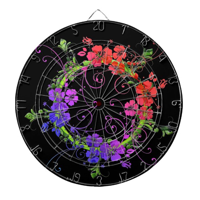 Wreath of Flowers Dartboard (Front)