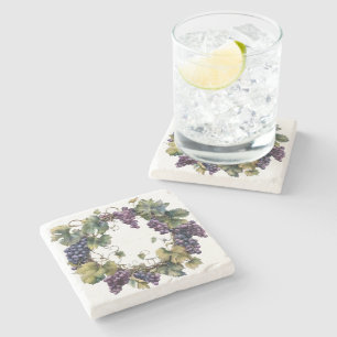 Wreath of Grapes Stone Coaster