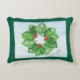 Wreath of Leaves - KIds Art for CHOC Decorative Cushion