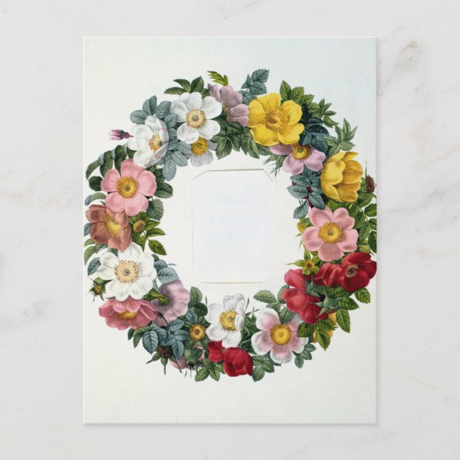 Wreath of Roses, Frontispiece for 'Les Roses' Postcard (Front)