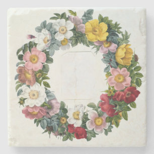 Wreath of Roses, Frontispiece for 'Les Roses' Stone Coaster