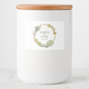 Wreath of Succulents, Twigs and Stones   Wedding Food Label
