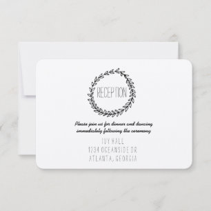 Wreath Rustic Kraft Reception Invitation