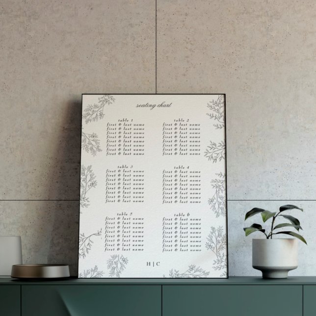 Wreath Traditional Floral Wreath Minimal Wedding Poster (Creator Uploaded)