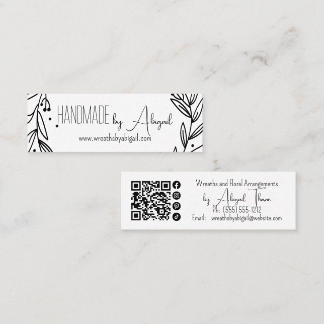 Wreath Vines Handmade | Handcrafted Business Card (Front/Back)