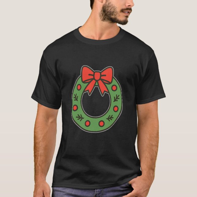 Wreath with Bow and Berries T-Shirt (Front)
