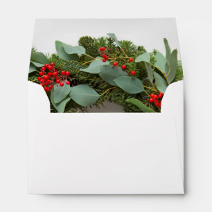 Wreath with eucalyptus and berries envelope