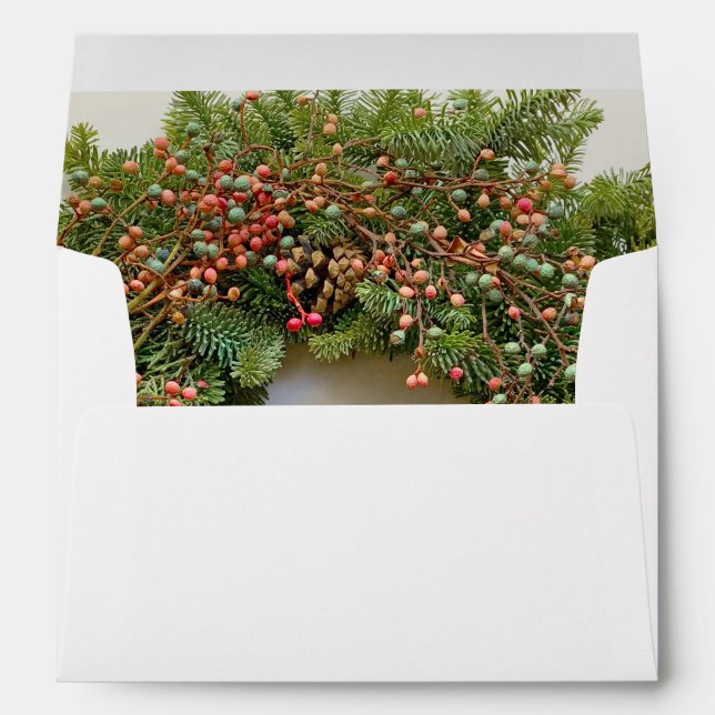Wreath with pastel berries envelope (Back (Bottom))