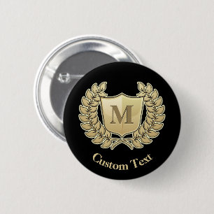 Wreath with Shield 6 Cm Round Badge