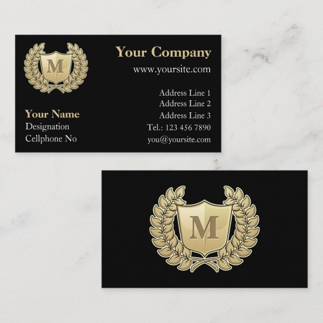 Wreath with Shield Business Card (Front/Back)