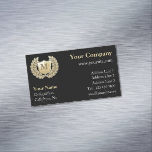 Wreath with Shield Magnetic Business Card