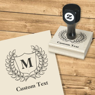 Wreath with Shield Rubber Stamp
