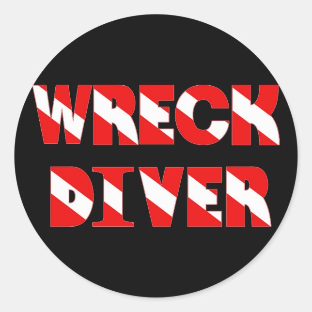 Wreck Diver Text Style Classic Round Sticker (Front)