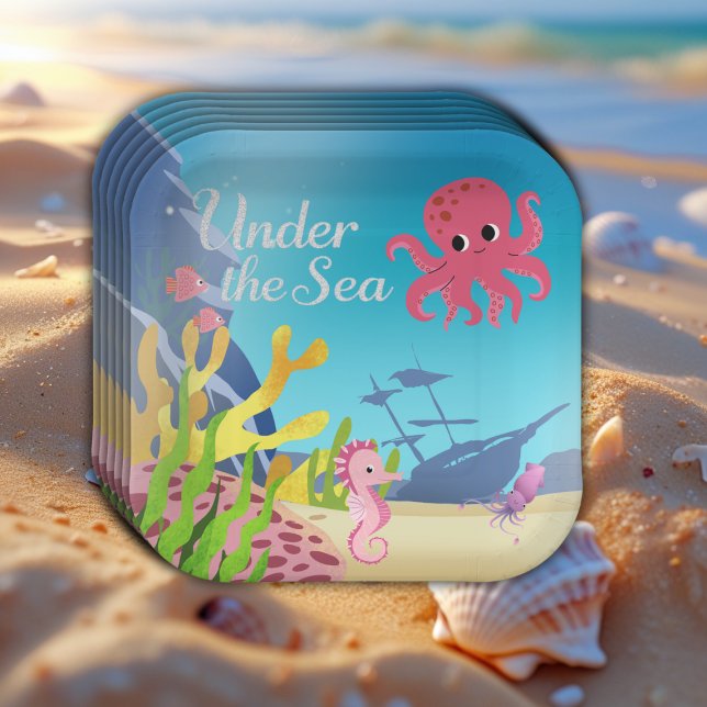 Wreckage Under the Sea Baby Shower Paper Plate (Creator Uploaded)