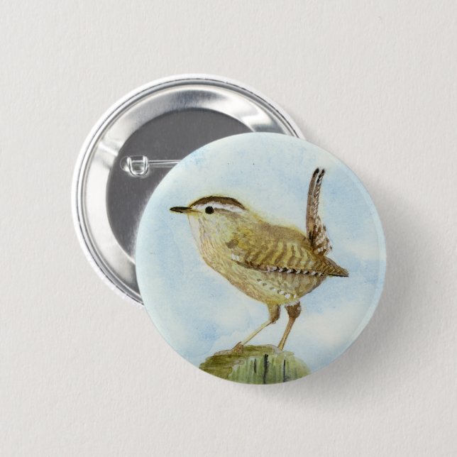 Wren 6 Cm Round Badge (Front & Back)