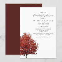 Wren - Autumn Watercolor Red Maple Tree Bridal