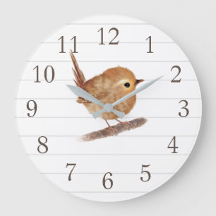 Wren Bird Personalised Nursery Decor Wall Clock