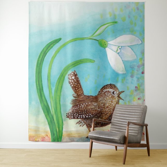 Wren Bird Sing at Dawn In the Spring   Tapestry (In Situ)