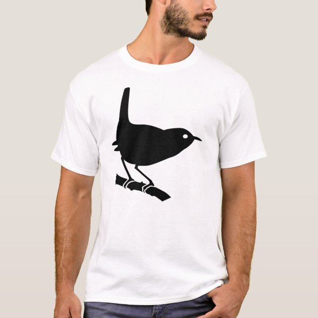 Wren Bird T-Shirt Black (Front)