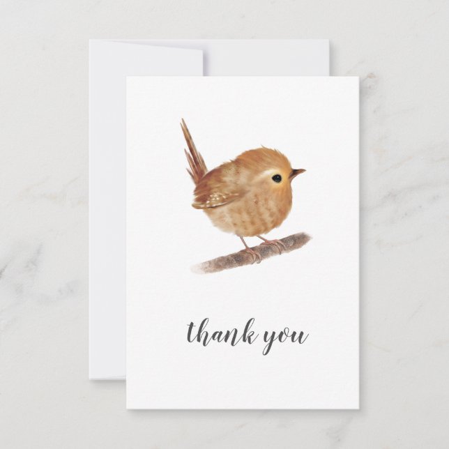 Wren Bird Thank You Card (Front)