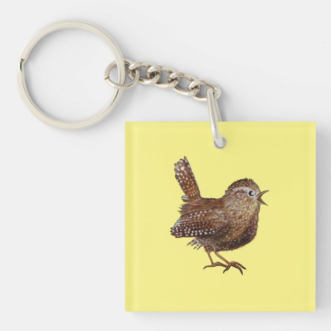 Wren Bird (Troglodytes Troglodytes)  Key Ring (Front)