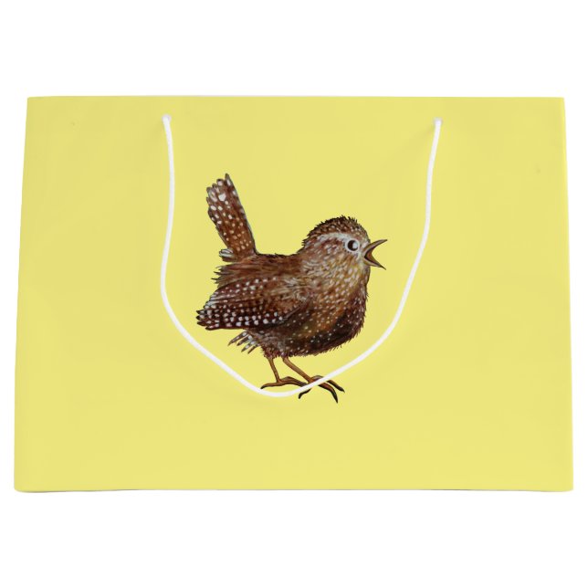 Wren Bird (Troglodytes Troglodytes)   Large Gift Bag (Front)