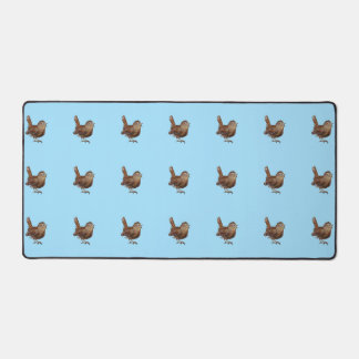 Wren Bird (Troglodytes Troglodytes) Light Pink Desk Mat