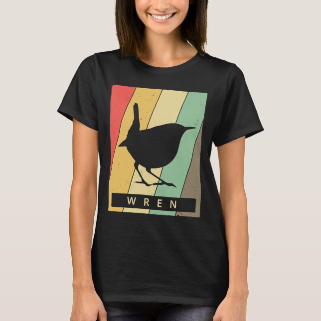 Wren Bird  Vintage Retro Animal T-Shirt (Front)