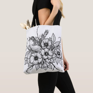 Wren bouquet tote bag