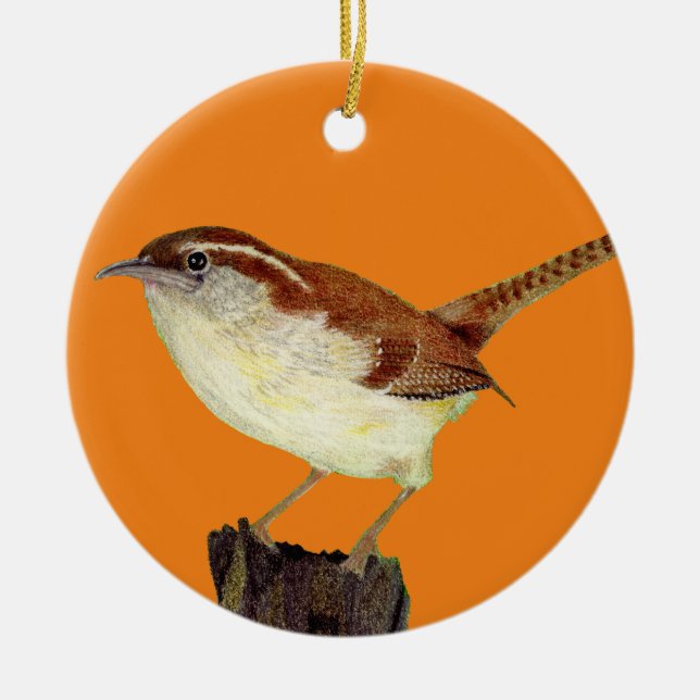 Wren Ceramic Tree Decoration (Front)