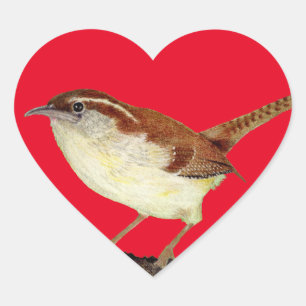Wren Heart Sticker