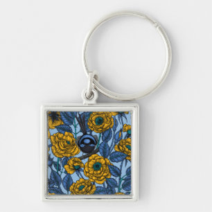 Wren in the roses key ring