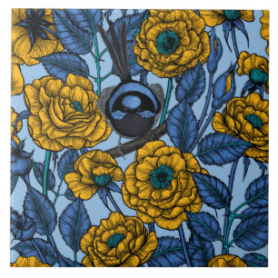 Wren in the roses tile