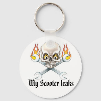 Wrench and Skull, My Scooter leaks Key Ring