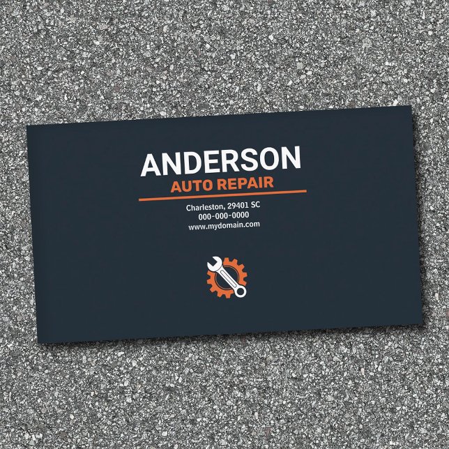 Wrench & Gear - Auto Repair Business Card (Wrench & Gear - Auto Repair Business Card)