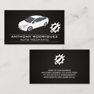 Wrench Gear Logo   Automobile Service Business Card