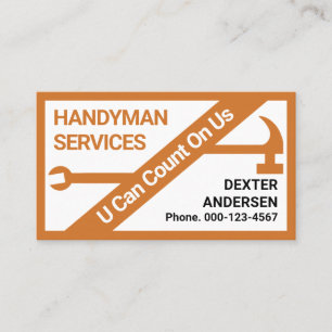 Wrench Hammer Handyman Repair Frame Business Card
