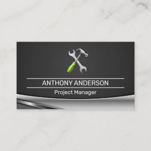Wrench Hammer Tools Carpentry Business Card