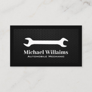 Wrench Logo Carbon Fibre Background Business Card