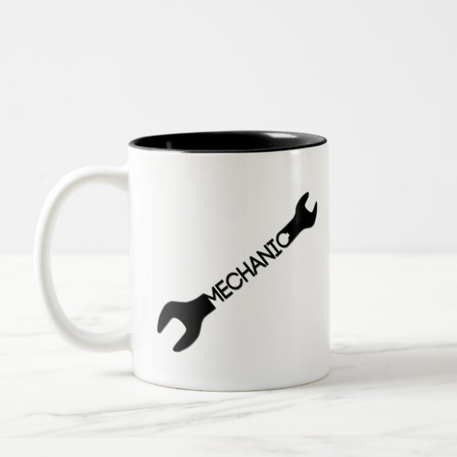 Wrench Mechanic Two-Tone Coffee Mug (Left)