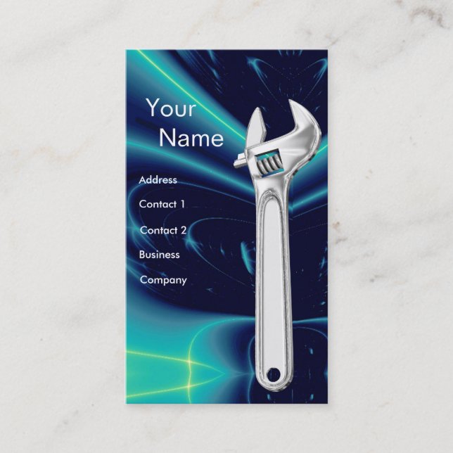 WRENCH METAL MECHANICS,PLUMBERS BUSINESS CARD (Front)