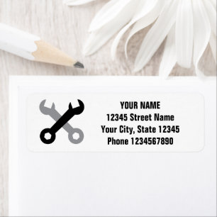 Wrench tool logo return address labels