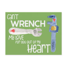 Wrench You Out of my Heart Valentines Day Postcard