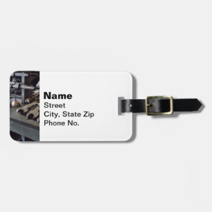 Wrenches and Oil Can in Machine Shop Luggage Tag