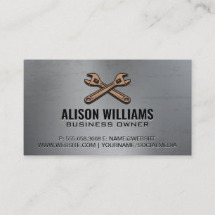 Wrenches Carpentry Mechanic Business Card