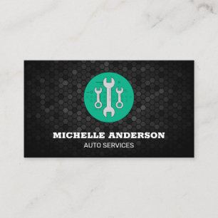 Wrenches Fixing Geometric Background Business Card