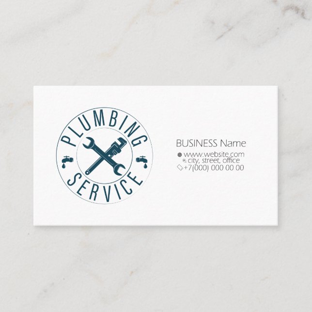 Wrenches for plumbing service business card (Front)