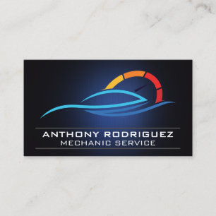 Wrenches Gear and Piston   Auto Service Logo Business Card